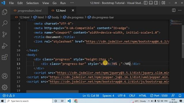 #12 bootstrap progress bars | animated progress bars | in hindi смотреть онлайн