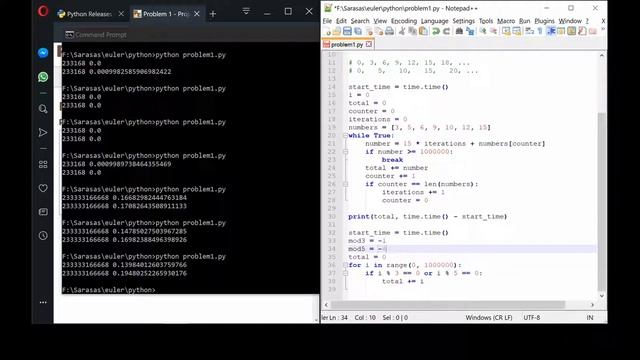 Euler Problem 1 part 3 - New optimization attempt - Simple Programming in Python смотреть онлайн
