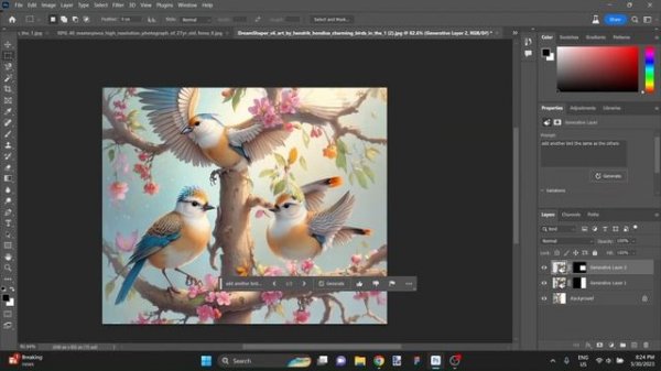 Adobe Photoshop AI Generative Fill - Completing Images from Text Prompts