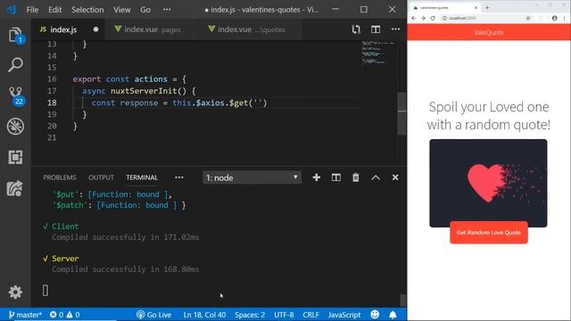 Nuxt js SSR Tutorial - Build and deploy a love quotes app ❤️ смотреть онлайн