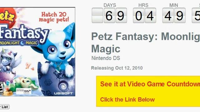 Petz Fantasy: Moonlight Magic DS Countdown смотреть онлайн
