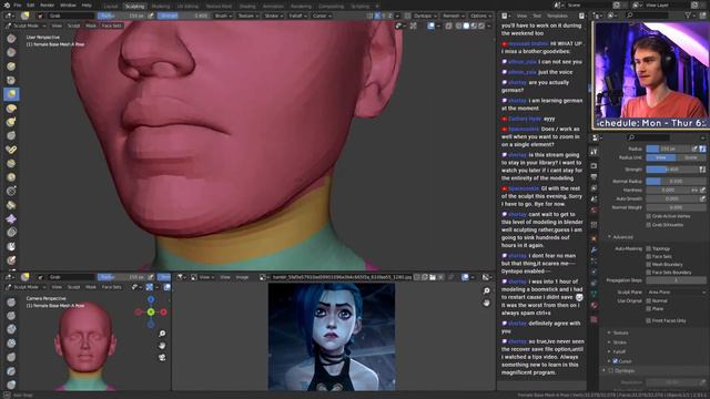 Turning Arcane Jinx into a Real Human in Blender Part 1 смотреть онлайн