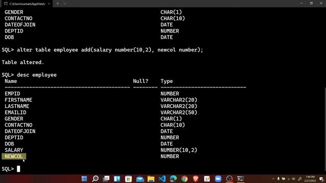 10 | How to use the ALTER Command in SQL in SQL PLUS CLI | Oracle PL/SQL Programming смотреть онлайн