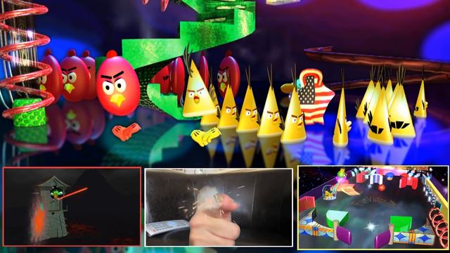 Some ANGRY BIRDS as DOMINOES ♫ 3D animated Rube Goldberg spoof ☺ FunVideoTV - Style ;-)) смотреть онлайн