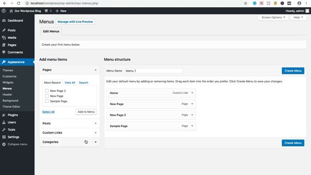How to create Pages & Custom Link in Wordpress смотреть онлайн