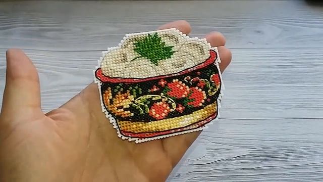 Овен. Магниты "Русская кухня". Первый ГОТОВ. Вышивка крестом./Готовая работа смотреть онлайн