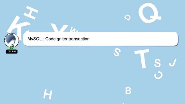 MySQL : Codeigniter transaction смотреть онлайн