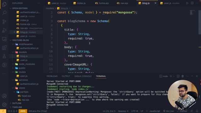 Setting up Authentication - NodeJS Blogging Application with MongoDB смотреть онлайн