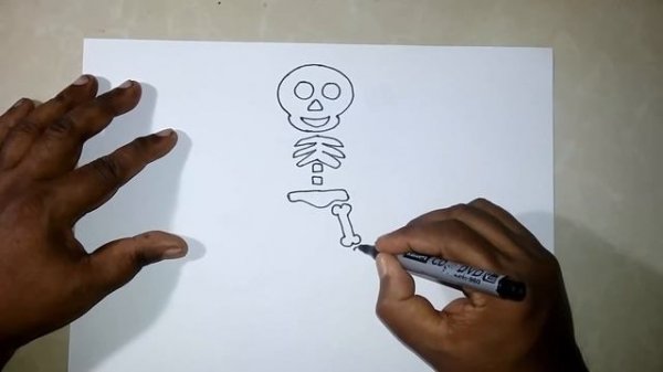How to Draw a Skeleton for kids | Skeleton Drawing Cartoon