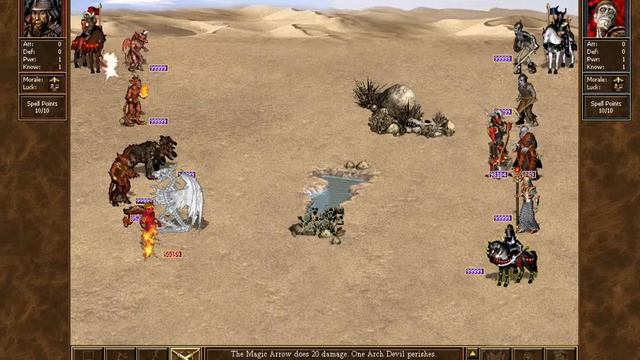 Heroes III Inferno vs Necropolis 99999 of each unit смотреть онлайн