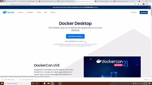 How to Download and Install Docker in Windows 10- 2021 смотреть онлайн