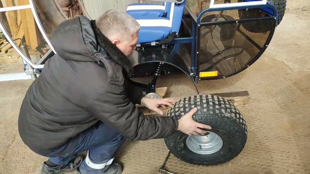 Установка лыж вместо колёс на прицеп для мототехники и квадроциклов "ВАНЁК-250" смотреть онлайн