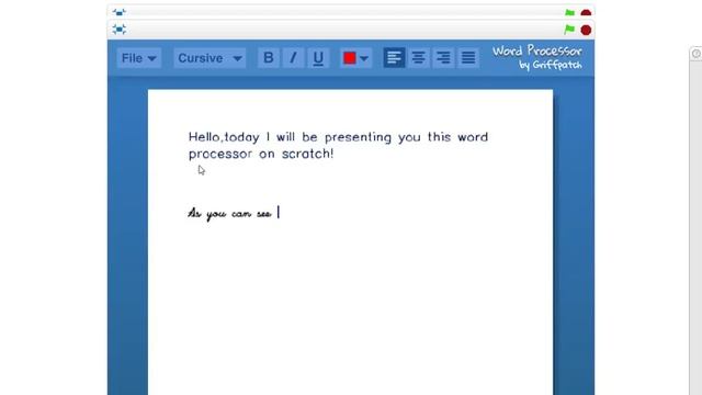 Scratch Word Processor Demonstration
