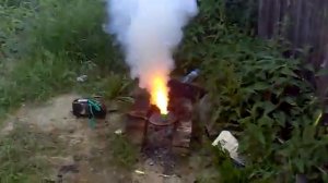 Горение калиевой селитры + сахара