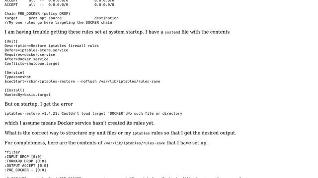 DevOps & SysAdmins: How can add iptables rules after Docker sets its own rules on startup? смотреть онлайн