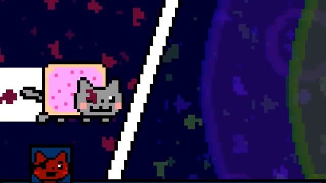 Nyan Cat meets the Waffleship (Music video) смотреть онлайн