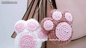 Амигуруми: схема Брелок «Кошачья Лапка». Игрушки вязаные крючком - Free crochet patterns.