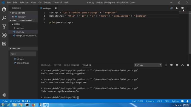Adding Strings Together With Python Concatenation смотреть онлайн