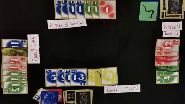 How to play Snakes and Hawks card game with full hand played, 4 players смотреть онлайн