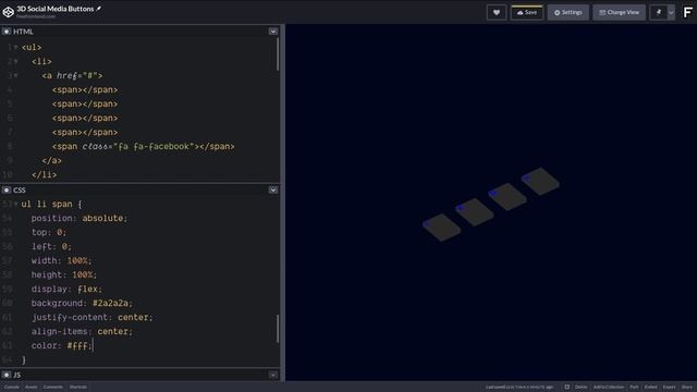 3D Social Media Buttons in HTML and CSS смотреть онлайн