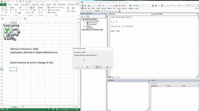 VBA run-time error '1004' Application-defined or Object-defined error смотреть онлайн