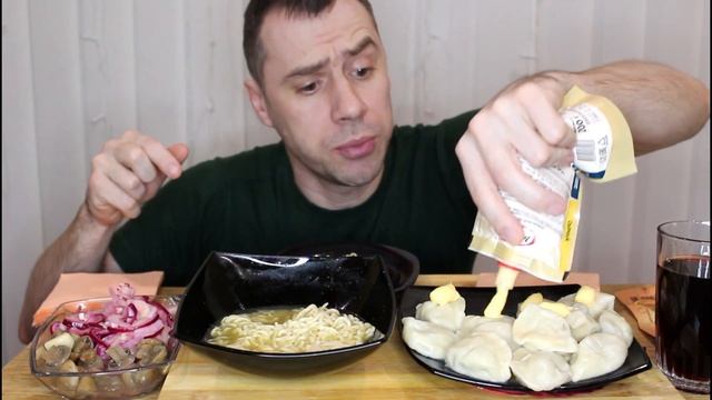 MUKBANG  Сырная Лапша, Вареники, Соленья / ASMR / МУКБАНГ / Мукбанг Сеня  / Eating Show / 먹방