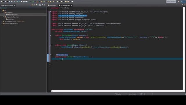 Bukkit Speed Coding | Welcome Message (ActionBar) смотреть онлайн