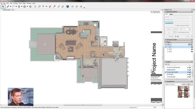 SketchUp for Construction Documentation: Layout Floor Plans Template смотреть онлайн
