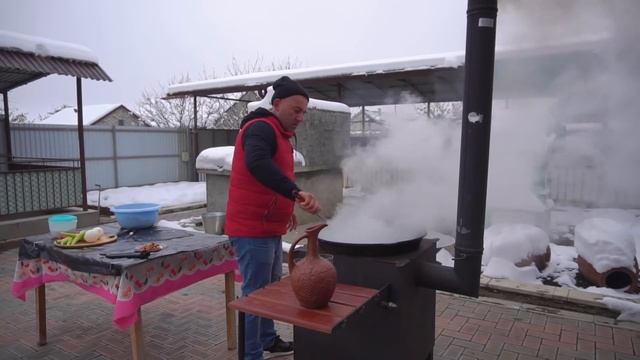 Meat In Tandoor. Nutria Barbeque.