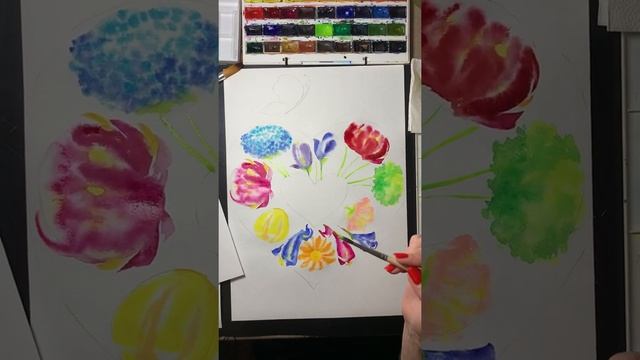 Рисуем цветы акварелью смотреть онлайн