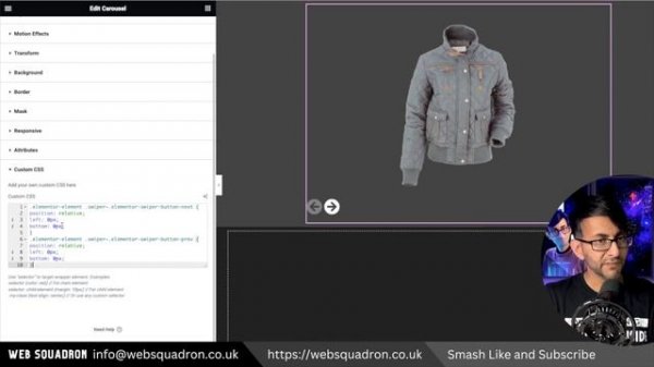 Reposition  Elementor Carousel Navigation Arrows - Elementor Pro Wordpress Tutorial - Free CSS