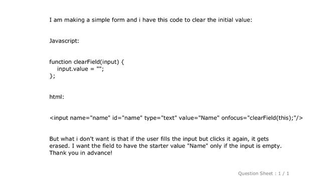 jQuery : javascript clear field value input смотреть онлайн