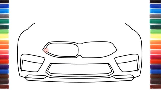 How to draw BMW M8 front view смотреть онлайн