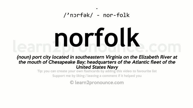 Pronunciation of Norfolk | Definition of Norfolk смотреть онлайн