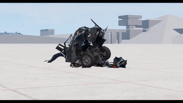 BeamNG-Unfortunately the Toyota Land Cruiser Prado didn't survive this terrible crash test. смотреть онлайн