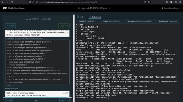 Cloud Native Essentials Lab Part 4 - Helm and Prometheus, Grafana, AlertManager смотреть онлайн