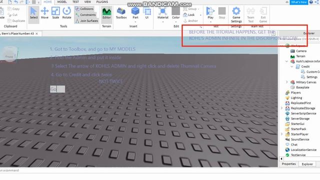How to add Kohl's Admin Commands to You Roblox Game in Studio смотреть онлайн