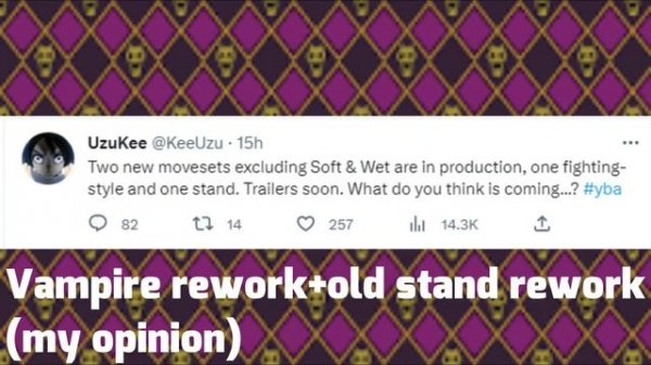 [YBA] SOFT&WET BEATDOWN LEAK+VAMPIRE REWORK IN Your Bizarre Adventure!