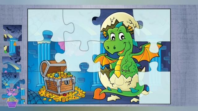 Baby Dragon | Treasure Hunt | Castle | Jigsaw Puzzle Solving | Fun Games for kids | Cute Cupcakes смотреть онлайн