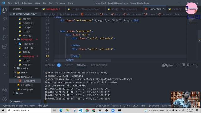 Django Ajax CRUD in Bangla ~Part 02~ New Template Create and Design Complete смотреть онлайн