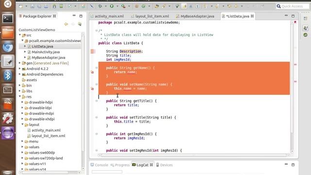 Custom ListView Using BaseAdapter Android - PCSalt.com смотреть онлайн