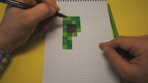Рисуем по клеточкам- КРИПЕР из  minecraft!