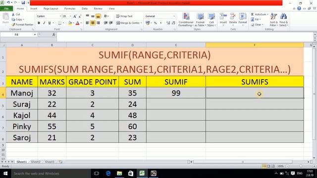 sumif and sumifs function in Excel,#20 смотреть онлайн