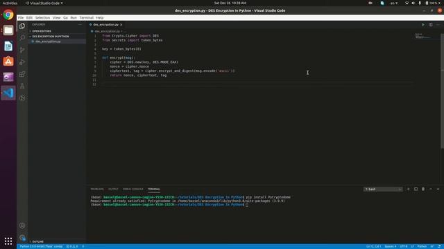 DES Encryption In Python смотреть онлайн