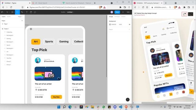 How to create an NFT Marketplace Mobile App UI in Figma | Part 1 смотреть онлайн