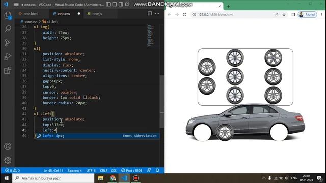 Wheel change with Html Css and Javascript смотреть онлайн