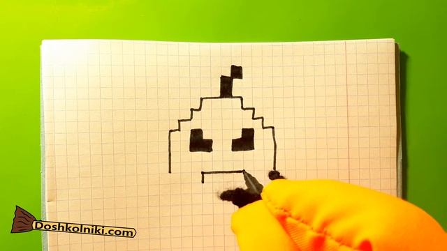 Как Рисовать Тыкву хэллоуин по клеточкам? ? Рисунки для начинающих по клеточкам с Котом Баюном. смотреть онлайн