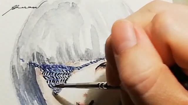 Watercolour Painting of emoshar : Knit смотреть онлайн