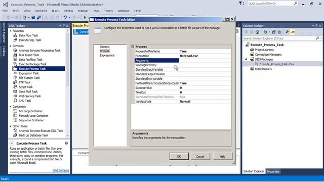 MSBI - SSIS - Execute Process Task смотреть онлайн