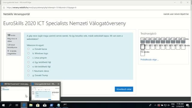 ES2020 ICT Nemzeti Válogató, online forduló, Linux gyakorlati kérdéssor megoldása смотреть онлайн